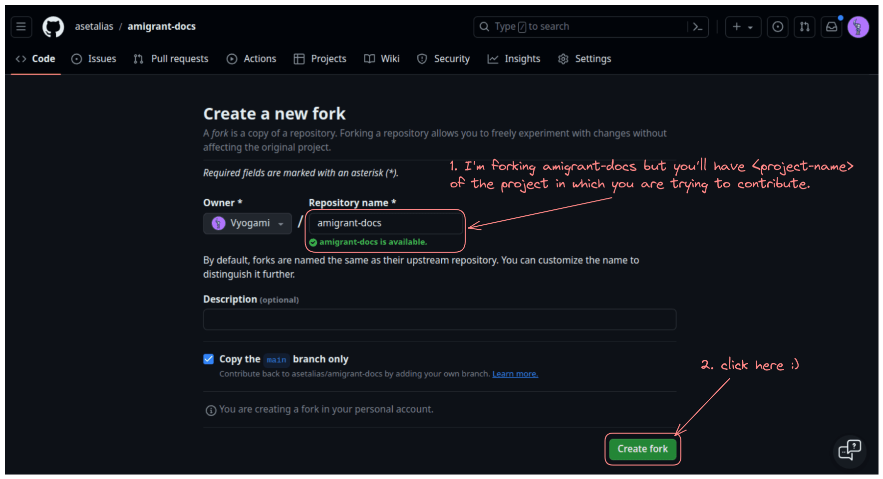 fork tab
